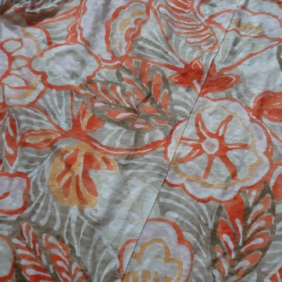 Linen Ann Taylor Loft Top Size XS ORANGE FLORAL PRINT ☆ - Picture 8 of 11